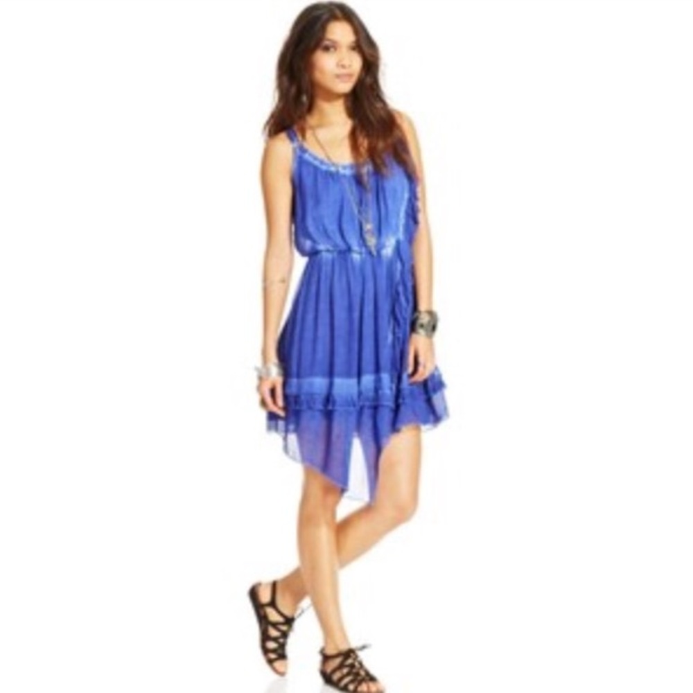 FREE PEOPLE "Aphrodite" Purple Tie-Dye Halter Dress